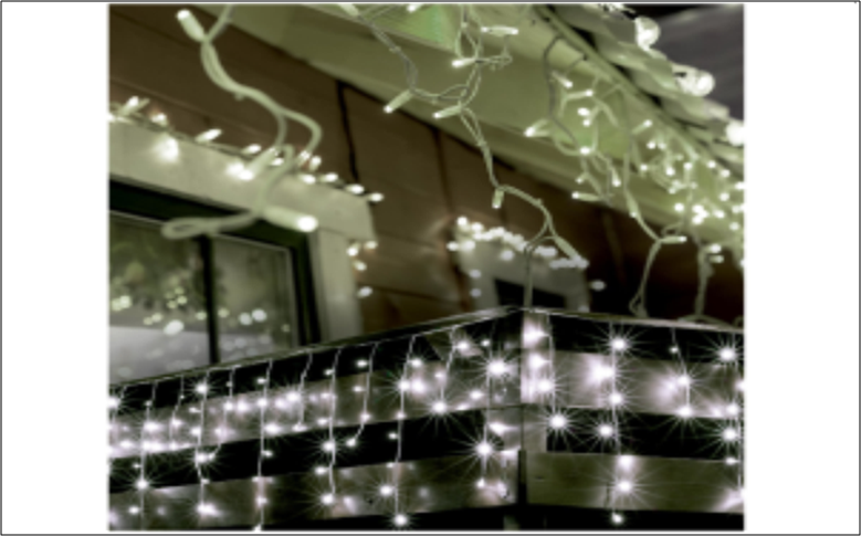 K�l �s belt�ri f�nyf�gg�ny, hideg feh�r, 300 LED